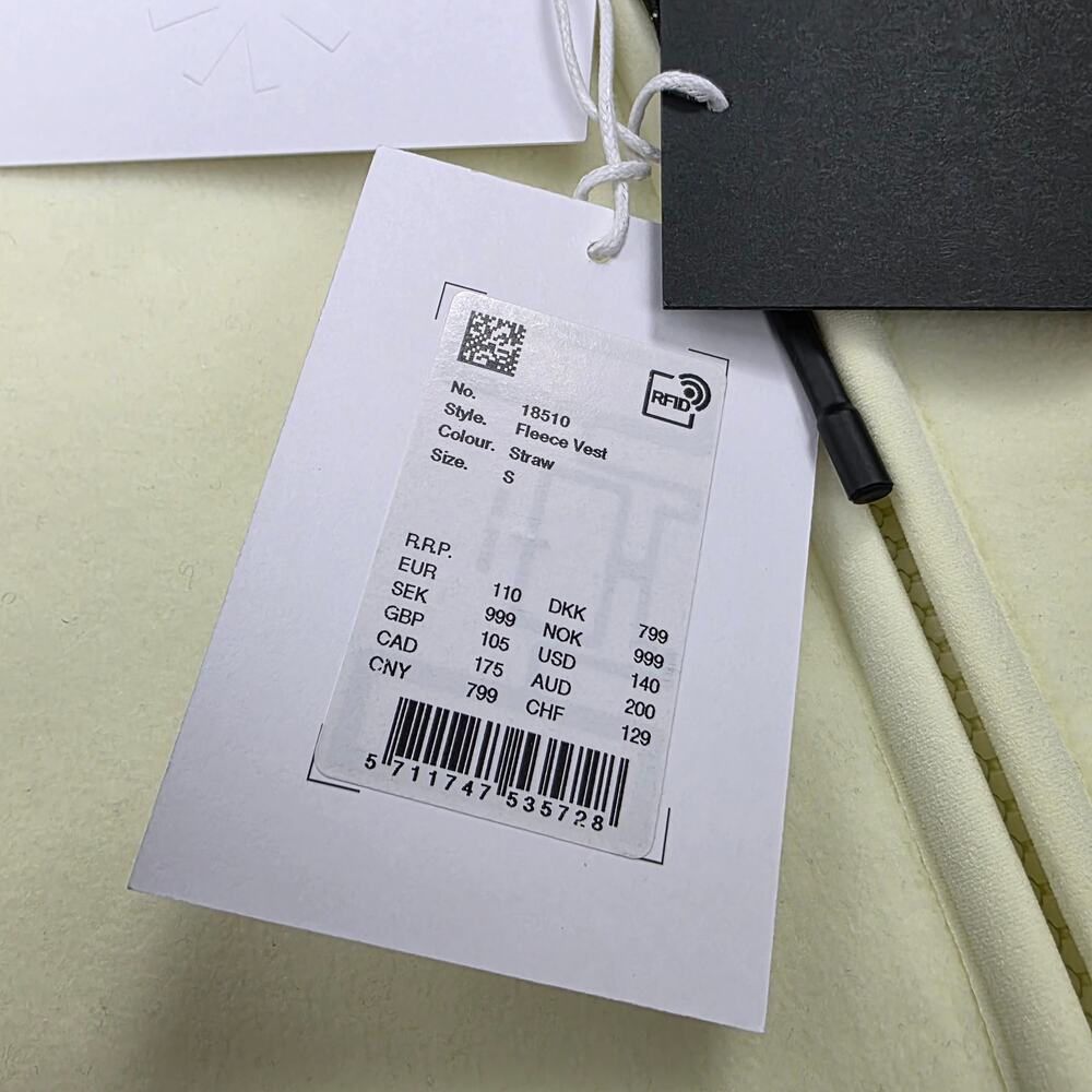 RAINS Vest Unisex Small Yellow Breathable Insulated Water Repellent Fleece - Picture 2 of 16